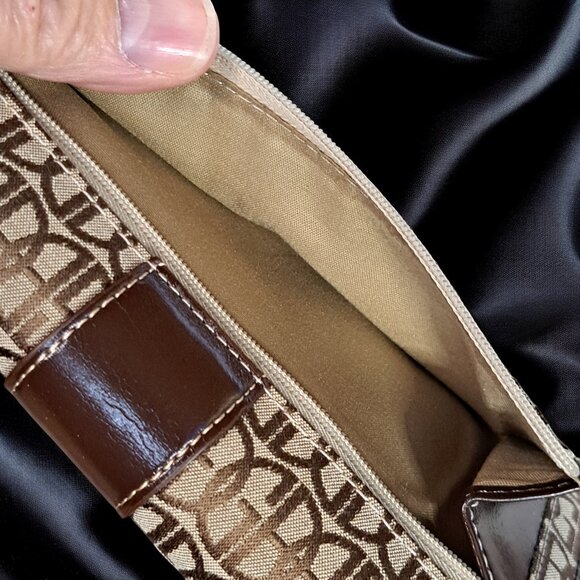 GIANI BERNINI Signature logo fabric faux-leather foldable wallet Khaki new box - Picture 7 of 11